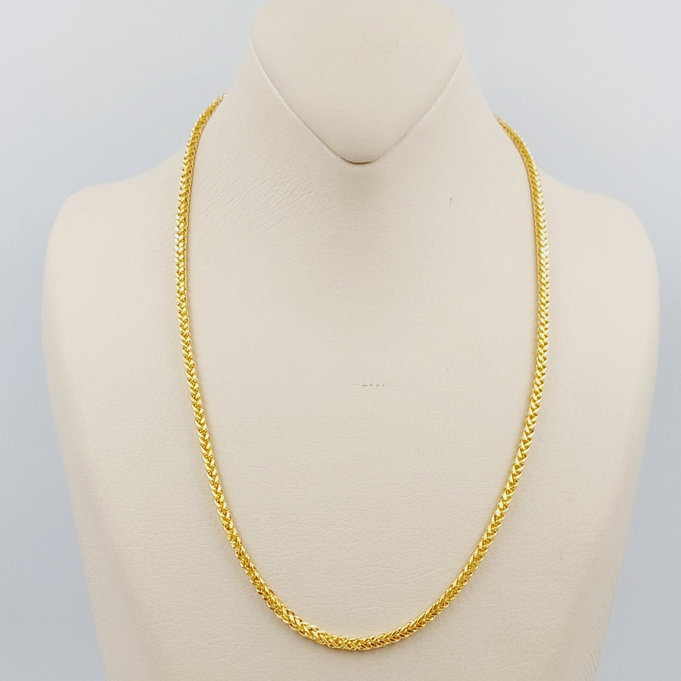 21K Gold Medium Thickness Franco Chain by Saeed Jewelry - Image 1