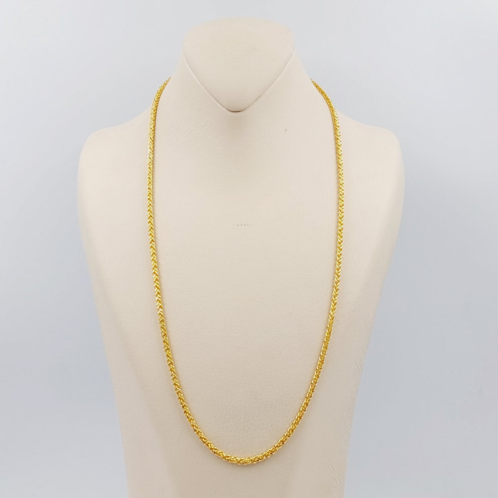 21K Gold Medium Thickness Franco Chain by Saeed Jewelry - Image 1