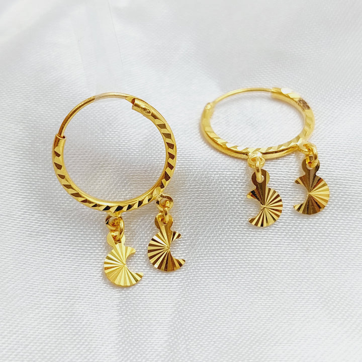 21K Gold Moon Earrings by Saeed Jewelry - Image 2