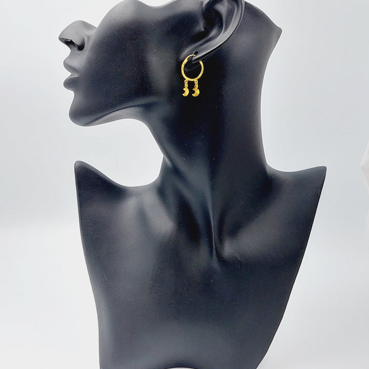 21K Gold Moon Earrings by Saeed Jewelry - Image 6