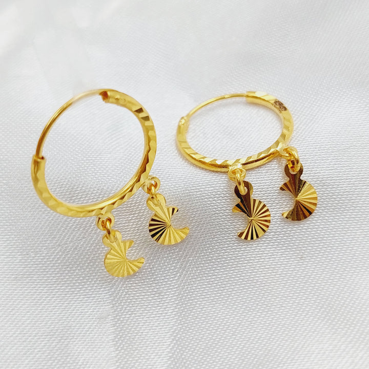 21K Gold Moon Earrings by Saeed Jewelry - Image 1