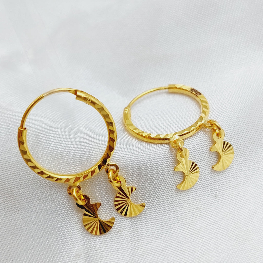 21K Gold Moon Earrings by Saeed Jewelry - Image 2