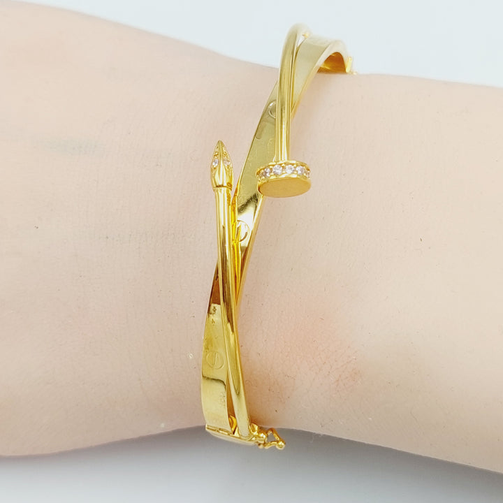 21K Gold Nail Bracelet by Saeed Jewelry - Image 2