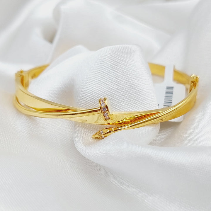 21K Gold Nail Bracelet by Saeed Jewelry - Image 3