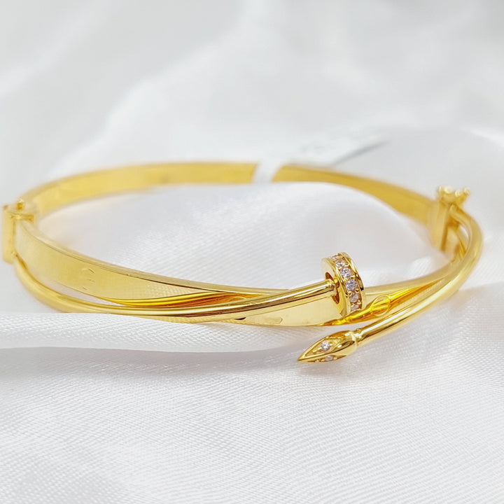 21K Gold Nail Bracelet by Saeed Jewelry - Image 4