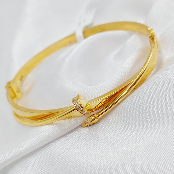 21K Gold Nail Bracelet by Saeed Jewelry - Image 5