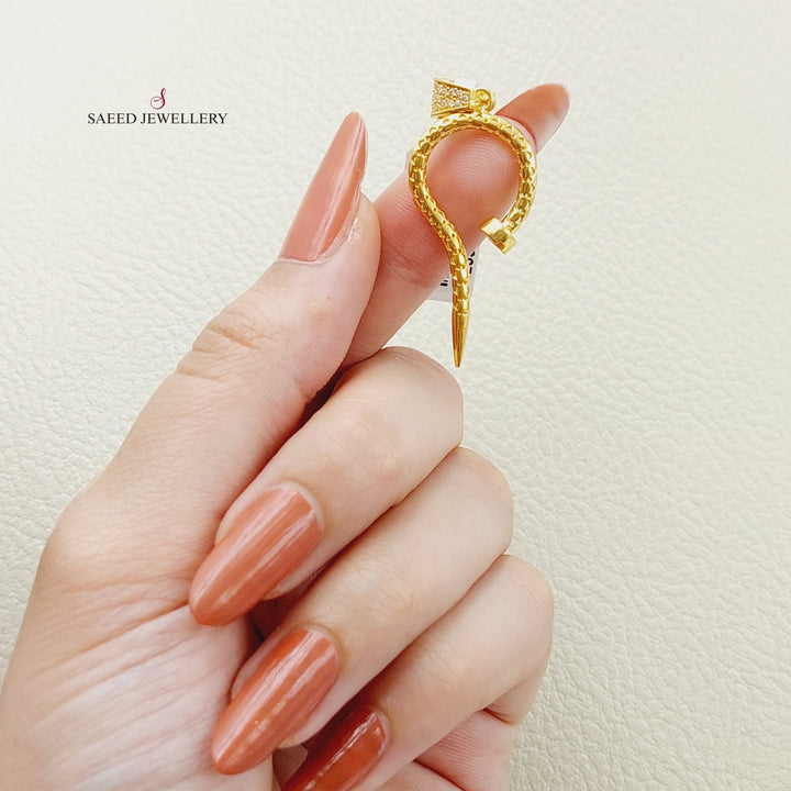 21K Gold Nail Pendant by Saeed Jewelry - Image 2