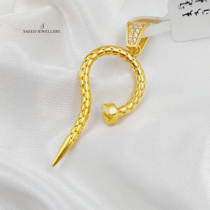 21K Gold Nail Pendant by Saeed Jewelry - Image 4