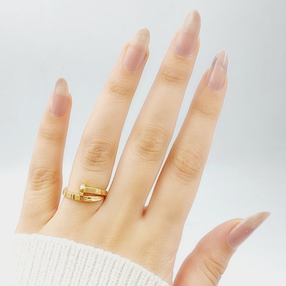 21K Gold Nail Ring by Saeed Jewelry - Image 2