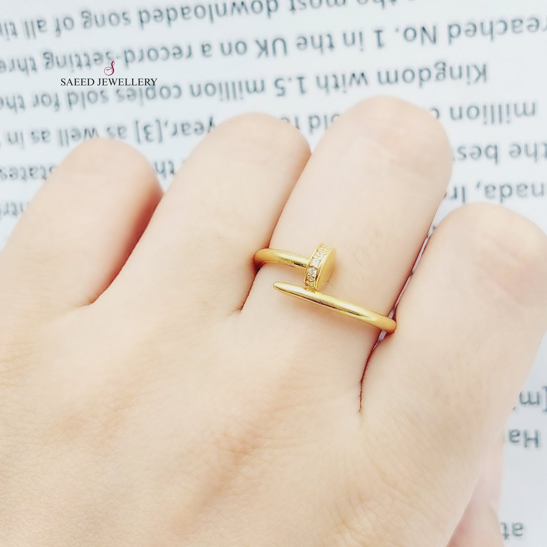 21K Gold Nail Ring by Saeed Jewelry - Image 4