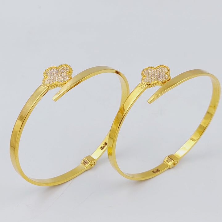 21K Gold 21K Nailing Clover Bracelet by Saeed Jewelry - Image 4