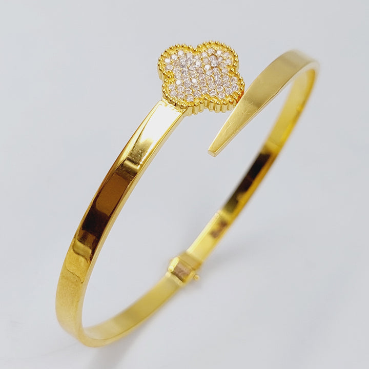 21K Gold 21K Nailing Clover Bracelet by Saeed Jewelry - Image 5