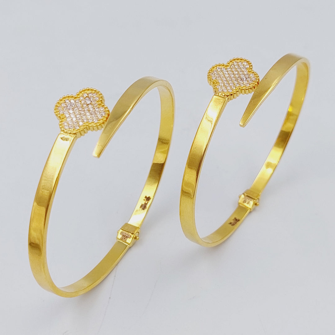 21K Gold 21K Nailing Clover Bracelet by Saeed Jewelry - Image 1