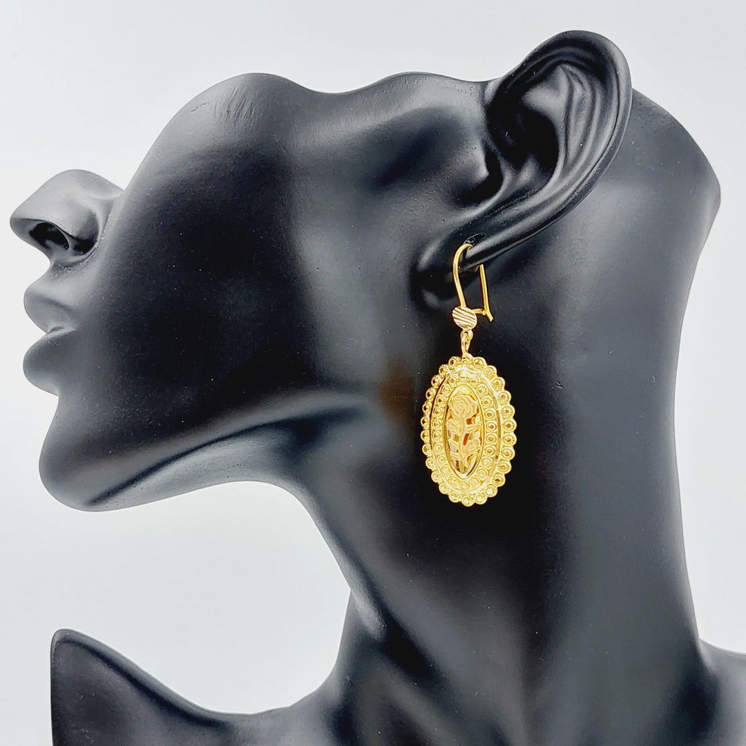 21K Gold Ounce Earrings by Saeed Jewelry - Image 2