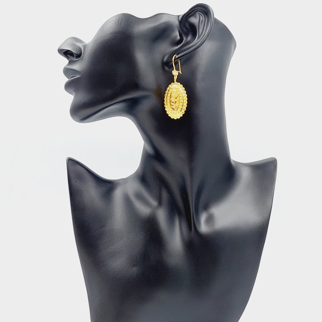 21K Gold Ounce Earrings by Saeed Jewelry - Image 3