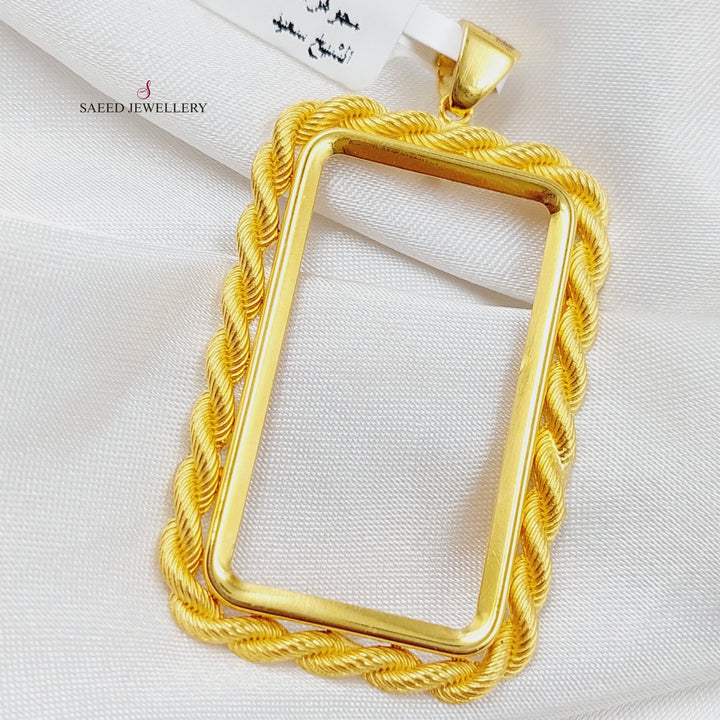 21K Gold Ounce Frame Pendant by Saeed Jewelry - Image 4