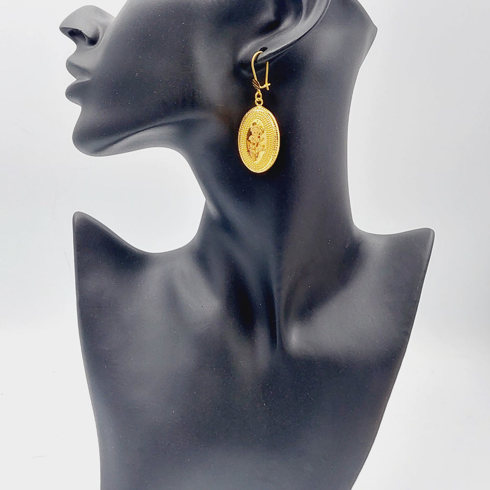 21K Gold Ounce Model Earrings by Saeed Jewelry - Image 2