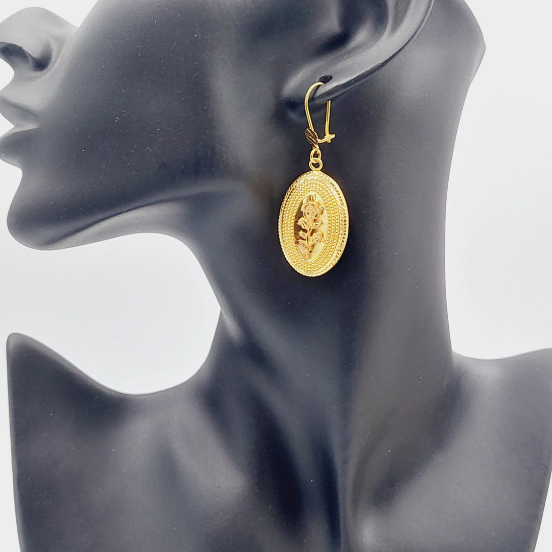 21K Gold Ounce Model Earrings by Saeed Jewelry - Image 3