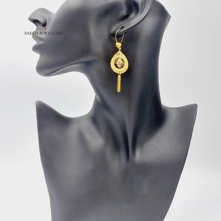 21K Gold Ounce Model Earrings by Saeed Jewelry - Image 3