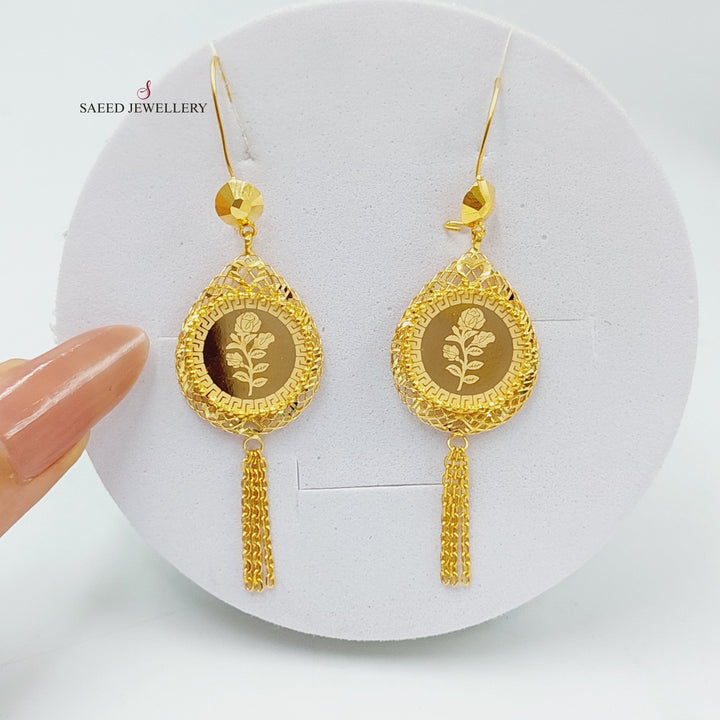 21K Gold Ounce Model Earrings by Saeed Jewelry - Image 1