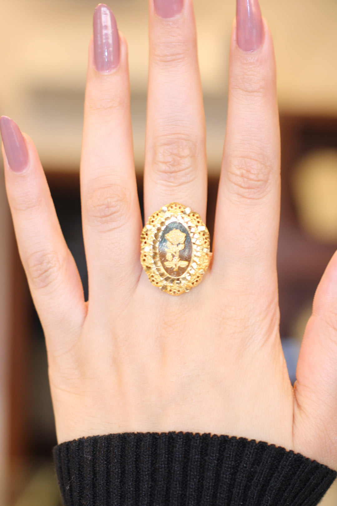 21K Gold Ounce Ring by Saeed Jewelry - Image 3