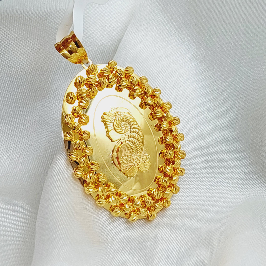 21K Gold Ounce Shape Pendant by Saeed Jewelry - Image 3