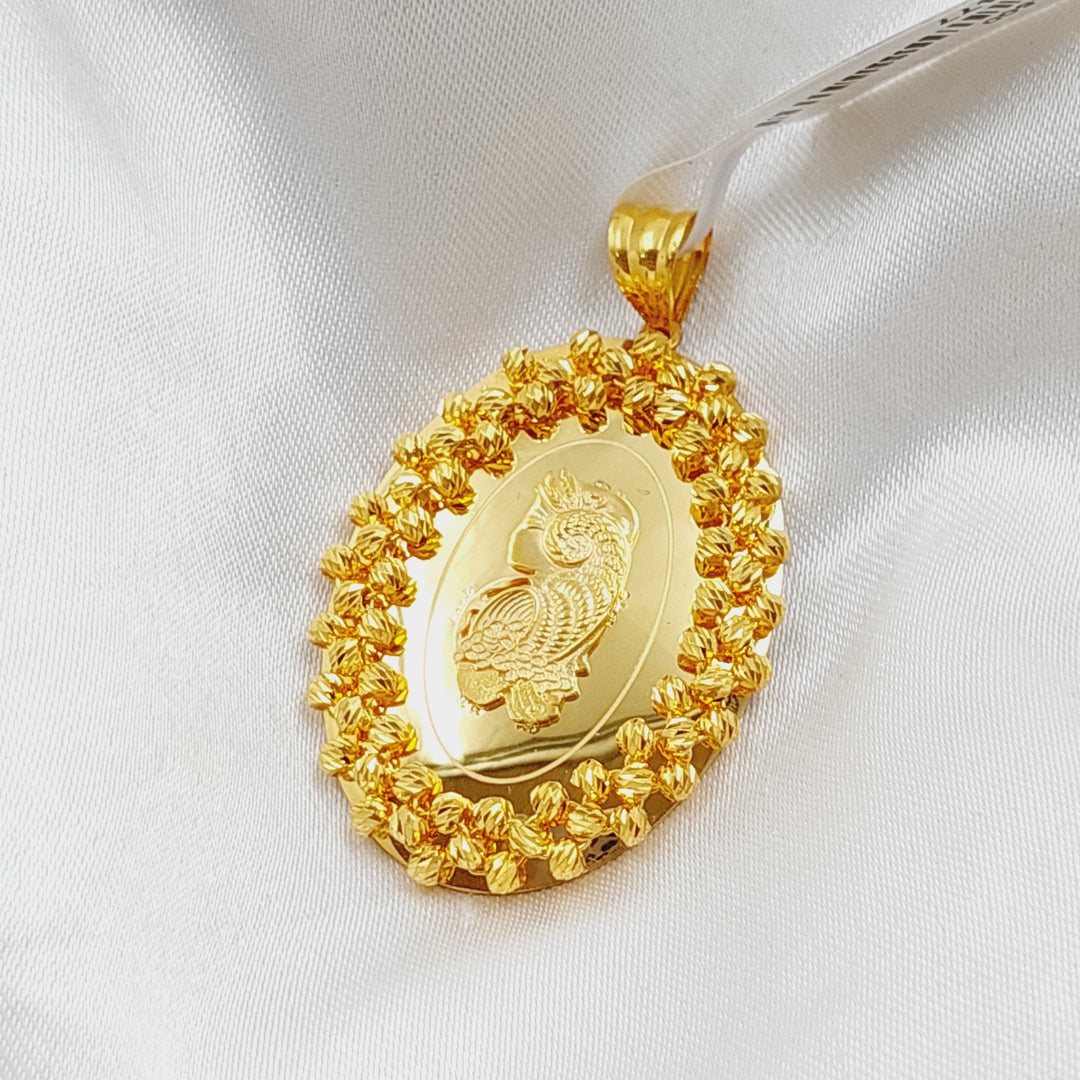 21K Gold Ounce Shape Pendant by Saeed Jewelry - Image 4