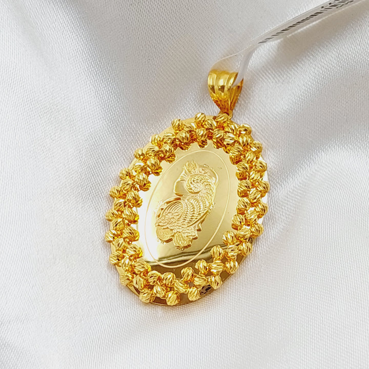 21K Gold Ounce Shape Pendant by Saeed Jewelry - Image 4