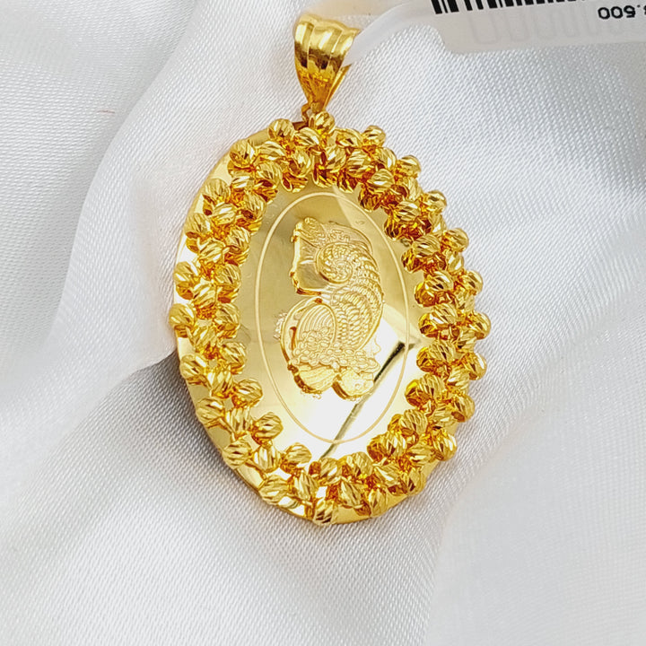 21K Gold Ounce Shape Pendant by Saeed Jewelry - Image 1