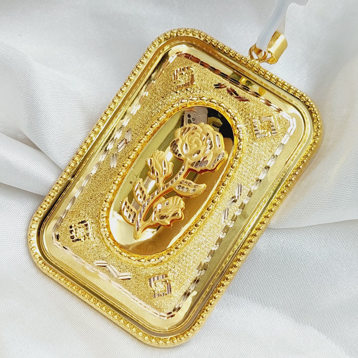 21K Gold Ounce Shape Pendant by Saeed Jewelry - Image 1