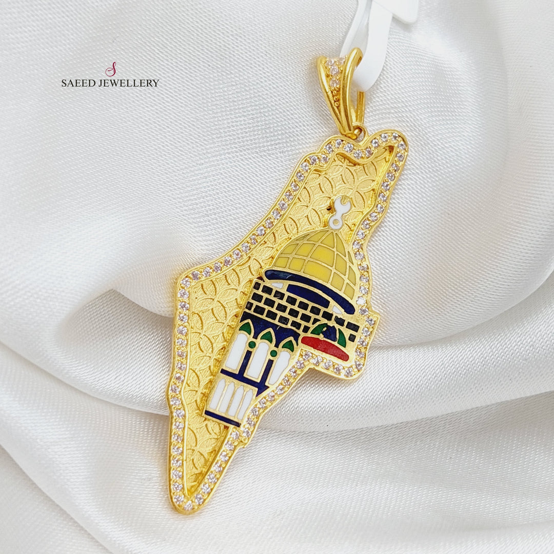 21K Gold Palestine Pendant by Saeed Jewelry - Image 4