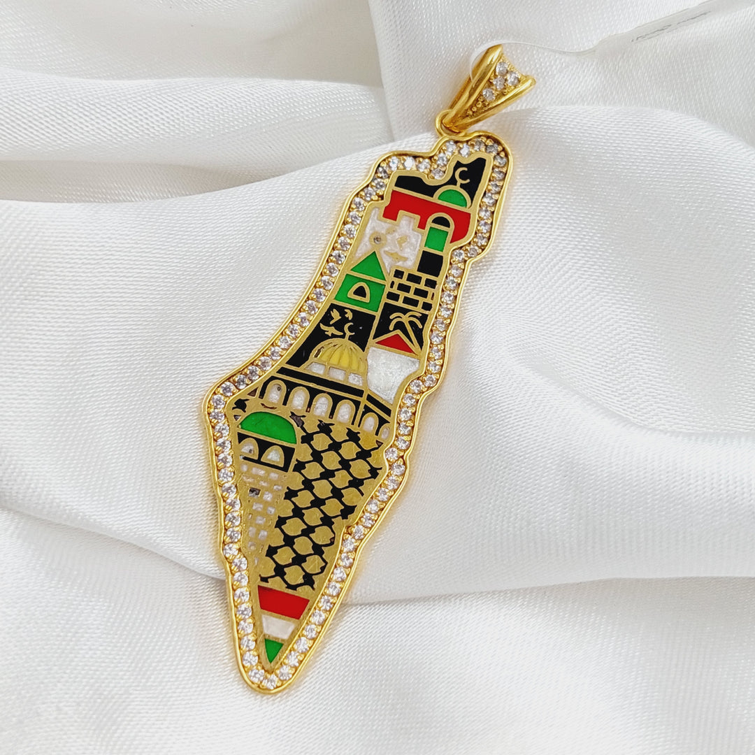 21K Gold Palestine map Pendant by Saeed Jewelry - Image 4