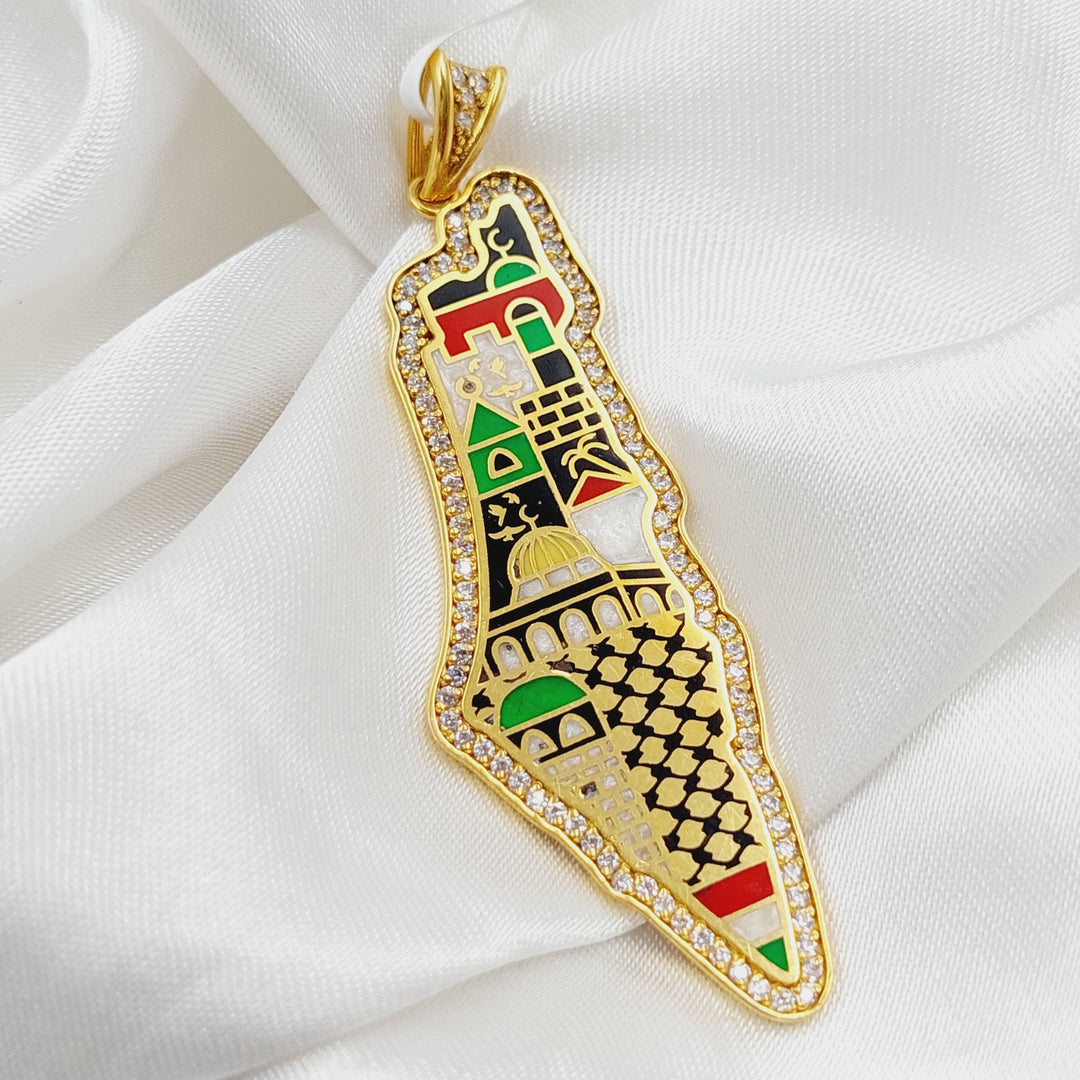 21K Gold Palestine map Pendant by Saeed Jewelry - Image 1