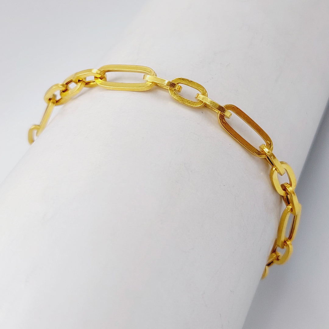 21K Gold Paperclip Bracelet by Saeed Jewelry - Image 2