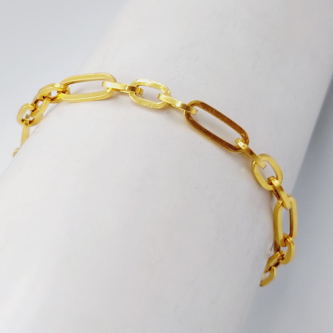 21K Gold Paperclip Bracelet by Saeed Jewelry - Image 3