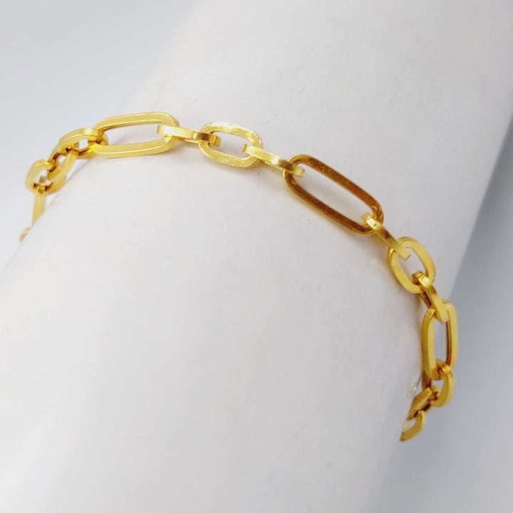 21K Gold Paperclip Bracelet by Saeed Jewelry - Image 3