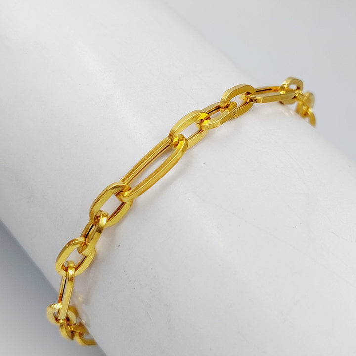 21K Gold Paperclip Bracelet by Saeed Jewelry - Image 1