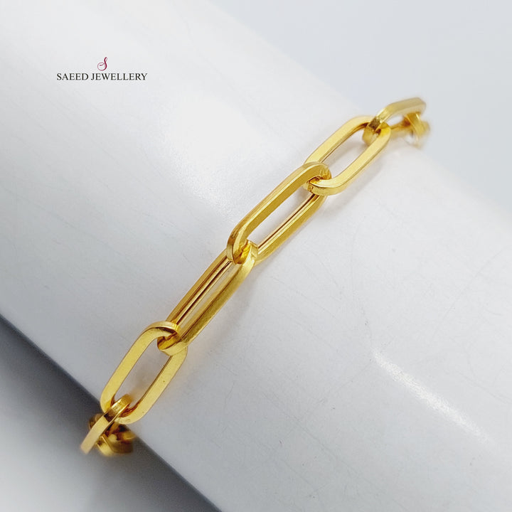 21K Gold Paperclip Bracelet by Saeed Jewelry - Image 4