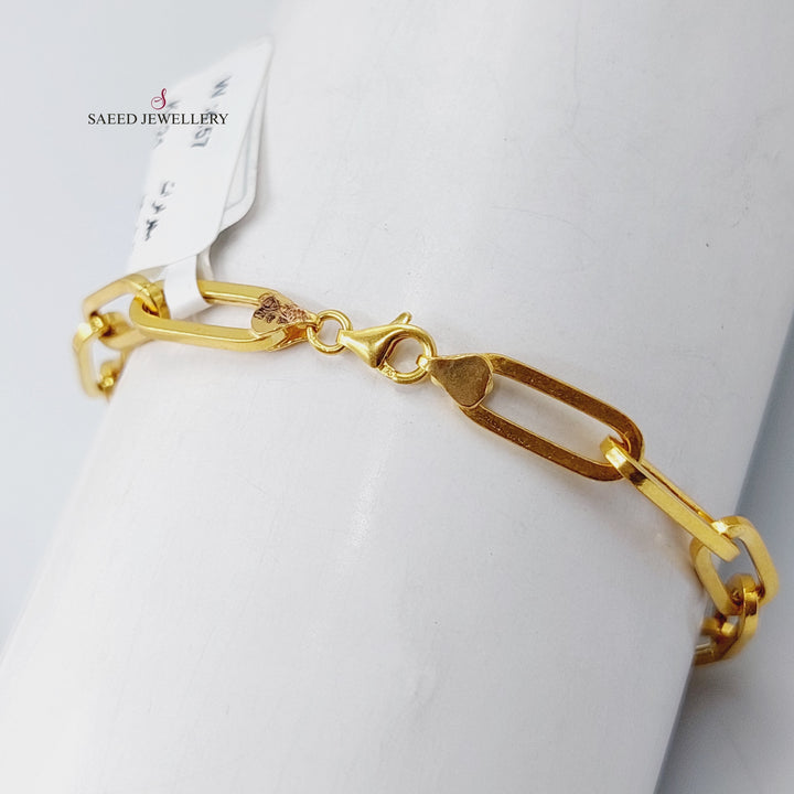 21K Gold Paperclip Bracelet by Saeed Jewelry - Image 1