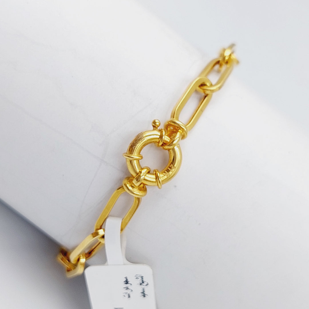 21K Gold Paperclip Bracelet by Saeed Jewelry - Image 4