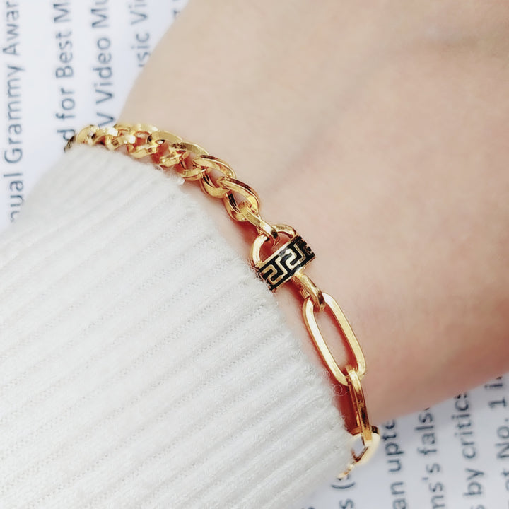 21K Gold Paperclip Bracelet by Saeed Jewelry - Image 1