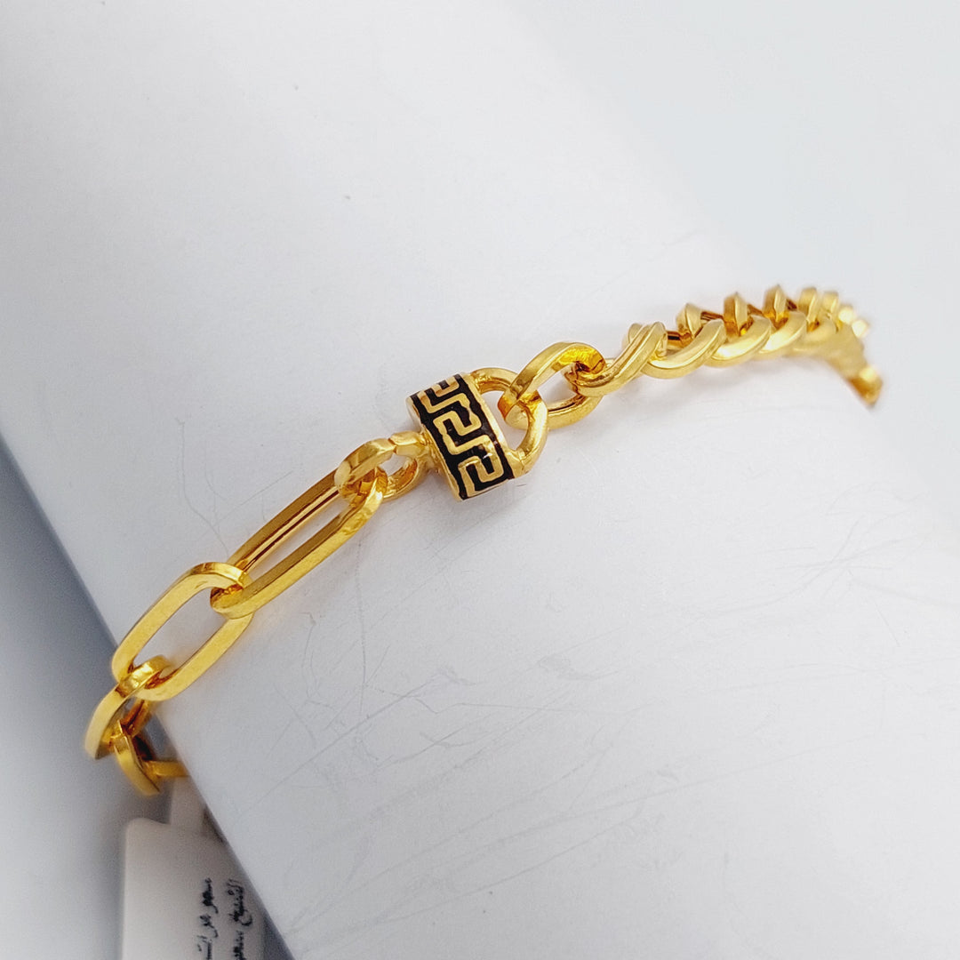 21K Gold Paperclip Bracelet by Saeed Jewelry - Image 2