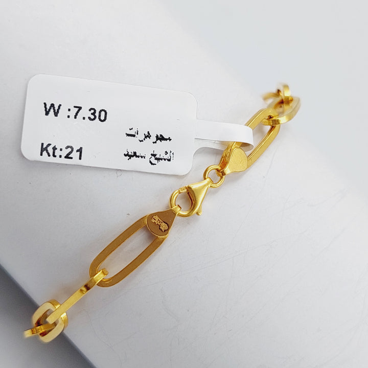 21K Gold Paperclip Bracelet by Saeed Jewelry - Image 4