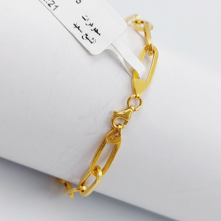 21K Gold Paperclip Bracelet by Saeed Jewelry - Image 3