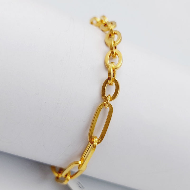 21K Gold Paperclip Bracelet by Saeed Jewelry - Image 1