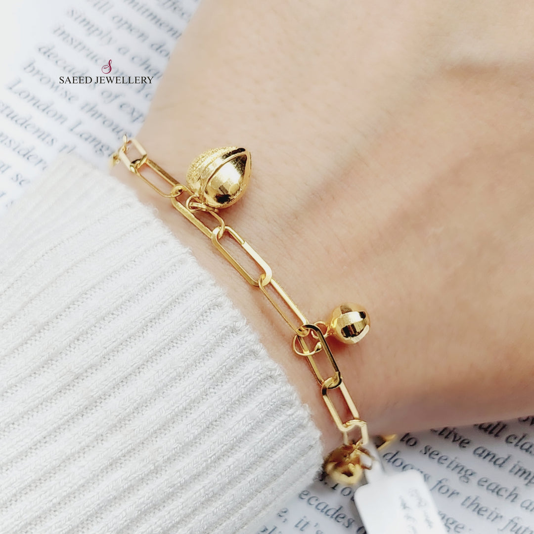 21K Gold Paperclip Bracelet by Saeed Jewelry - Image 2