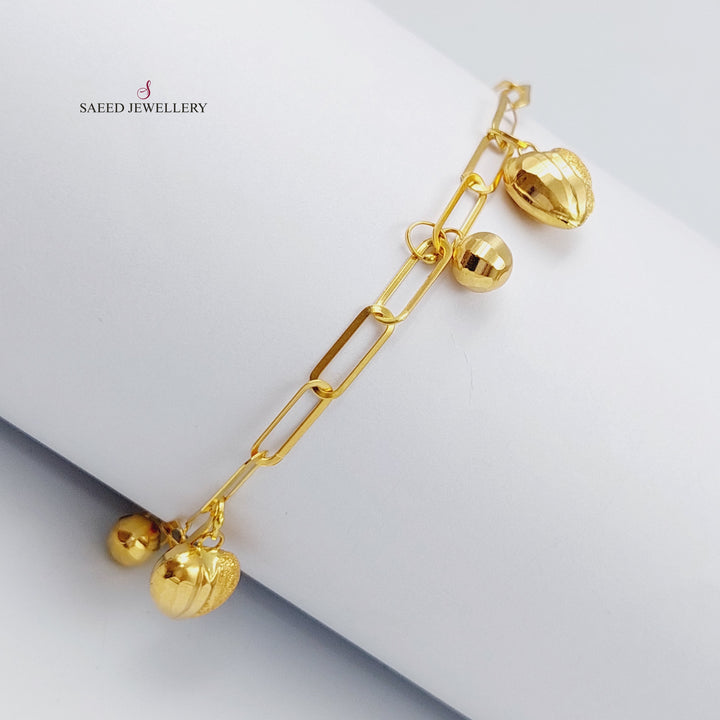 21K Gold Paperclip Bracelet by Saeed Jewelry - Image 4