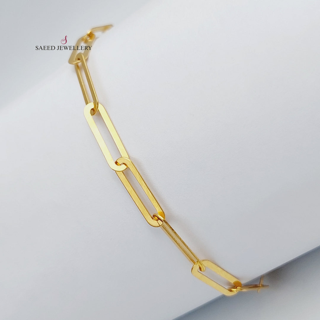 21K Gold Paperclip Bracelet by Saeed Jewelry - Image 2