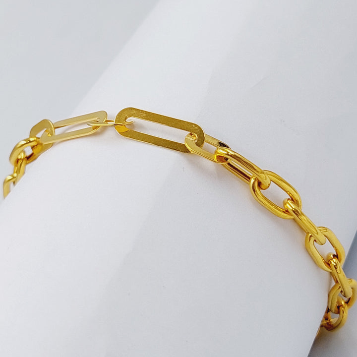 21K Gold Paperclip Bracelet by Saeed Jewelry - Image 2