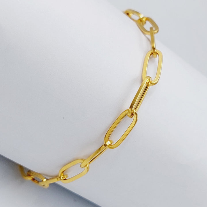 21K Gold Paperclip Bracelet by Saeed Jewelry - Image 3